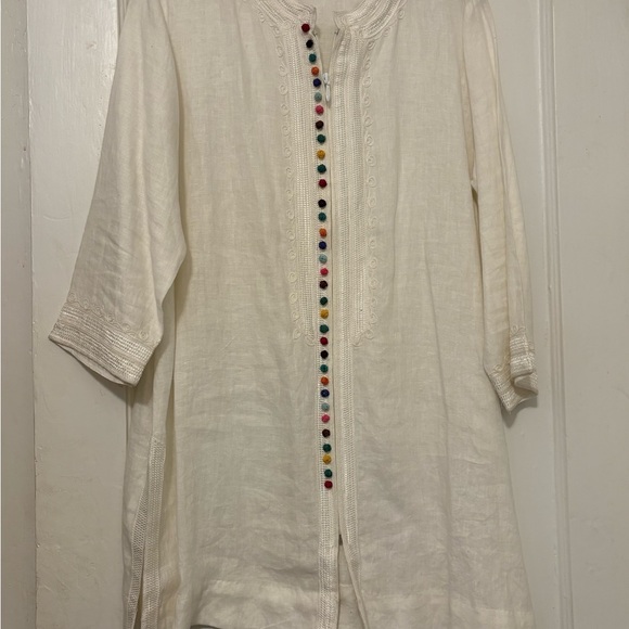 Soft Surroundings Cream Tunic with Colorful Accents - Picture 4 of 6